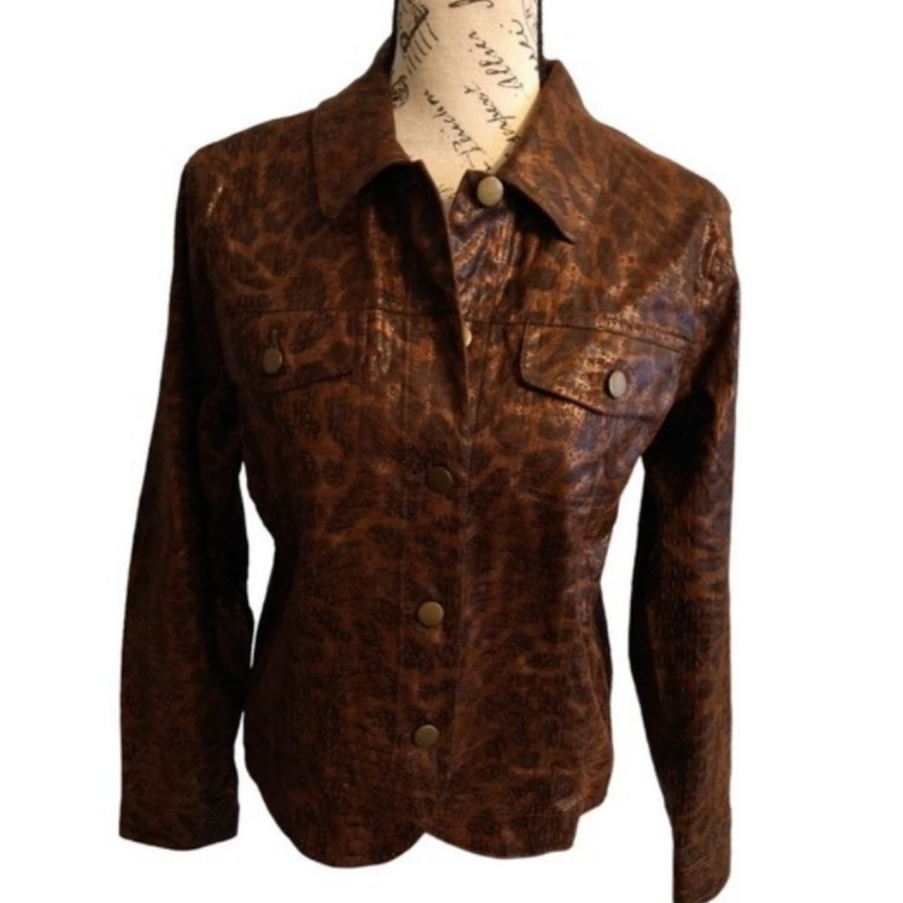 Bamboo traders Animal Leopard jacket brown  pm Officey Outdoorsy Classic